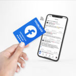 Facebook atsiliepimų NFC kortelė su Jūsų logo