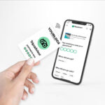 Tripadvisor atsiliepimų NFC kortelė su Jūsų logo
