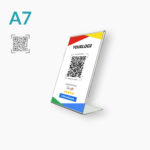 QR code Google A7 atsiliepimų stovelis su Jūsų logo
